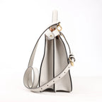 Fendi Peekaboo Medium Leather 2Way Handbag in Gray 8BN321