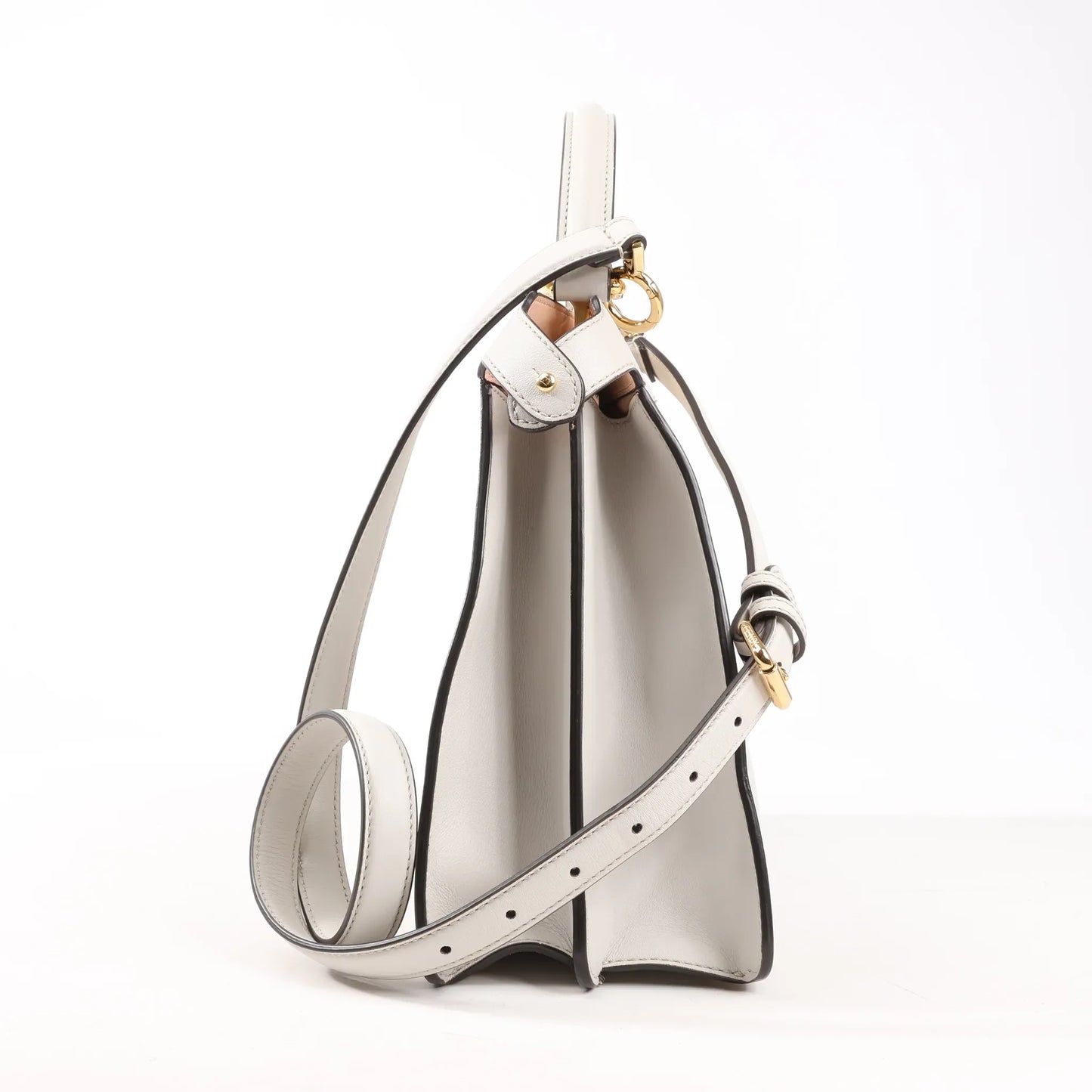 Fendi Peekaboo Medium Leather 2Way Handbag in Gray 8BN321