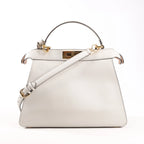 Fendi Peekaboo Medium Leather 2Way Handbag in Gray 8BN321