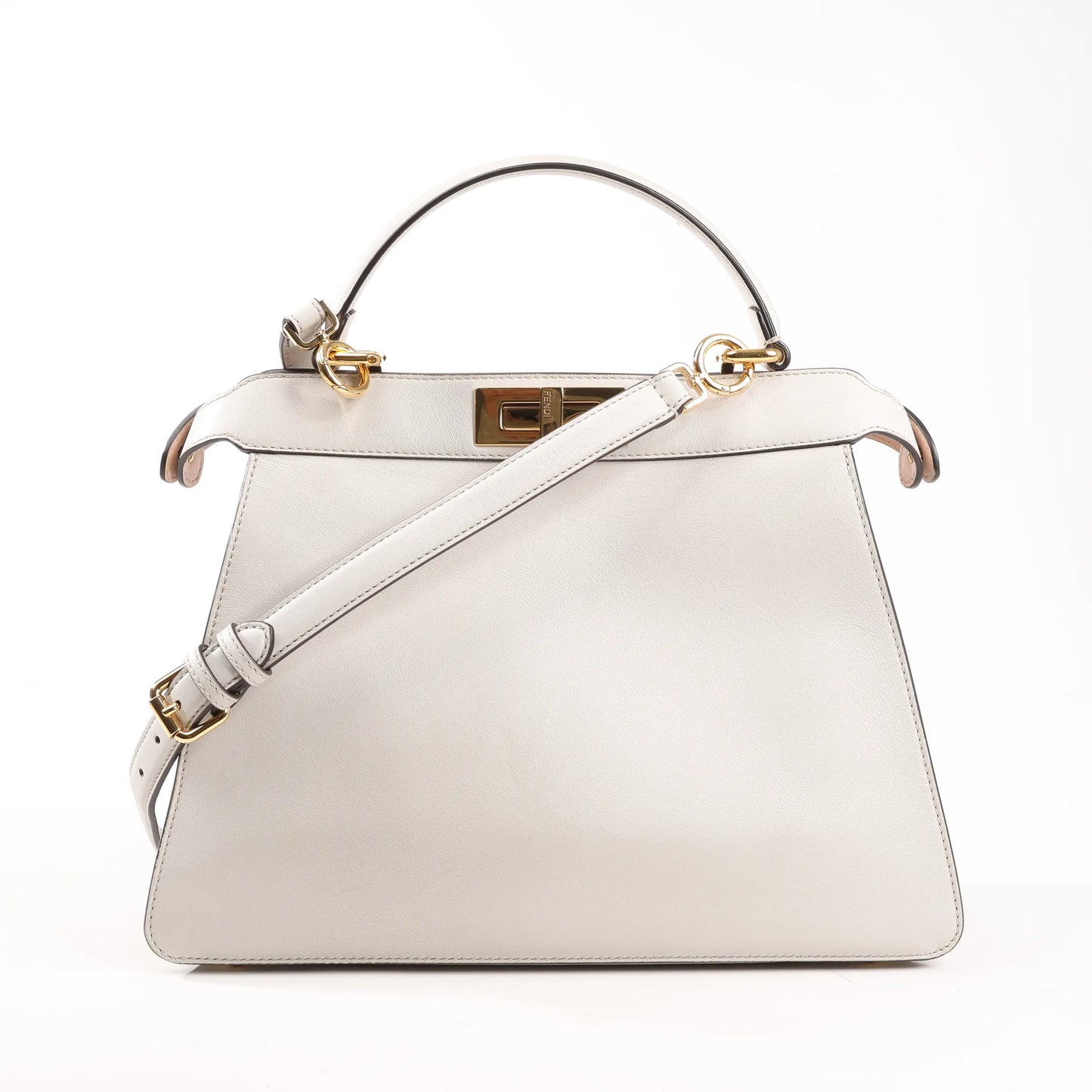 Fendi Peekaboo Medium Leather 2Way Handbag in Gray 8BN321