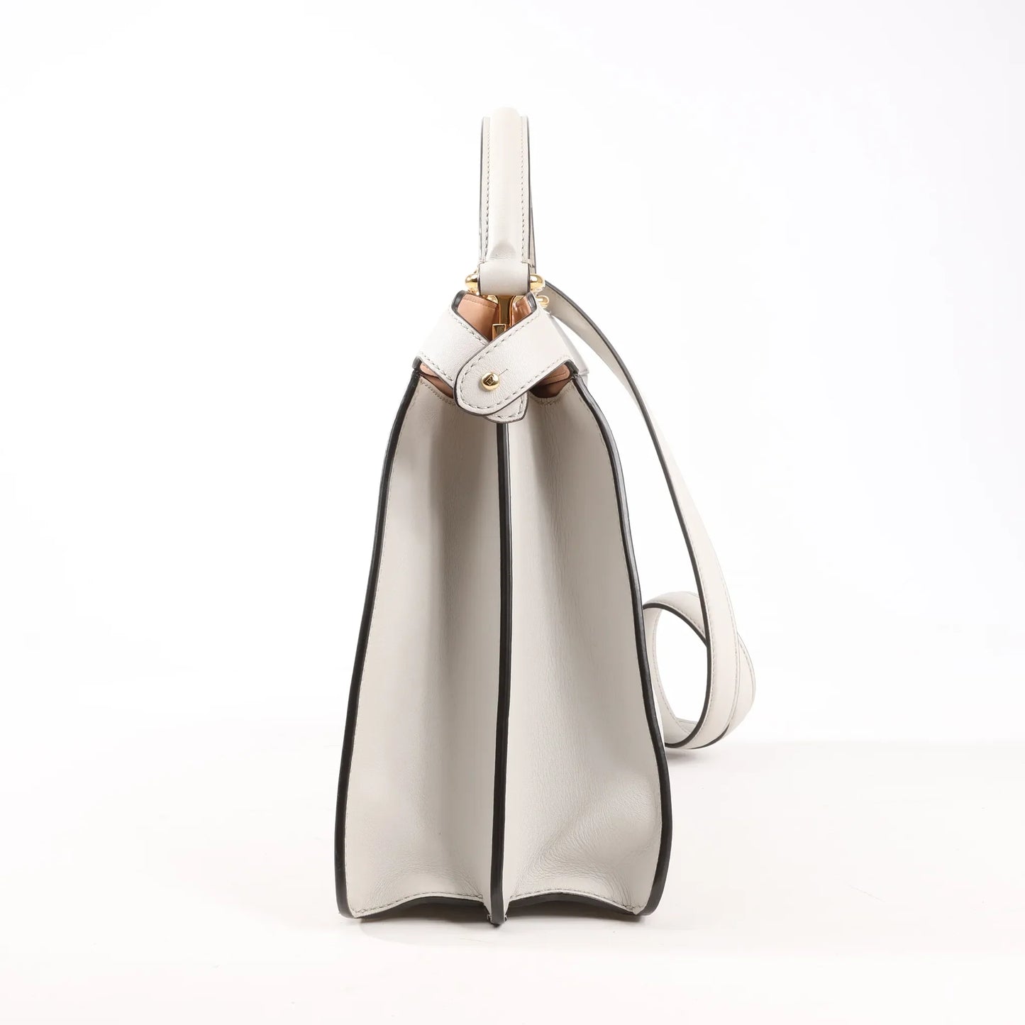 Fendi Peekaboo Medium Leather 2Way Handbag in Gray 8BN321