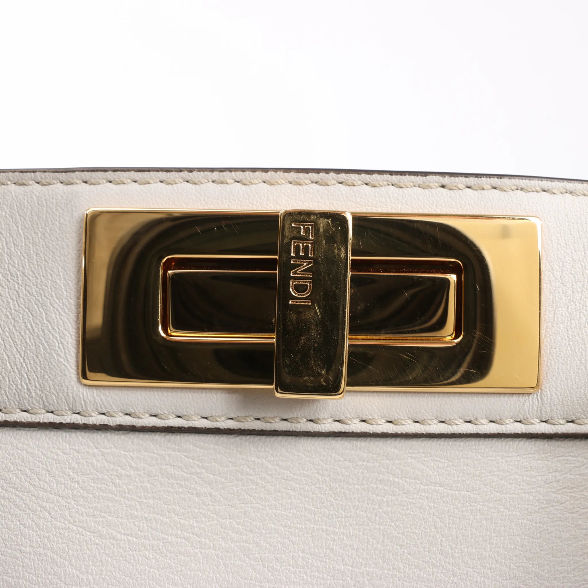 Fendi Peekaboo Medium Leather 2Way Handbag in Gray 8BN321