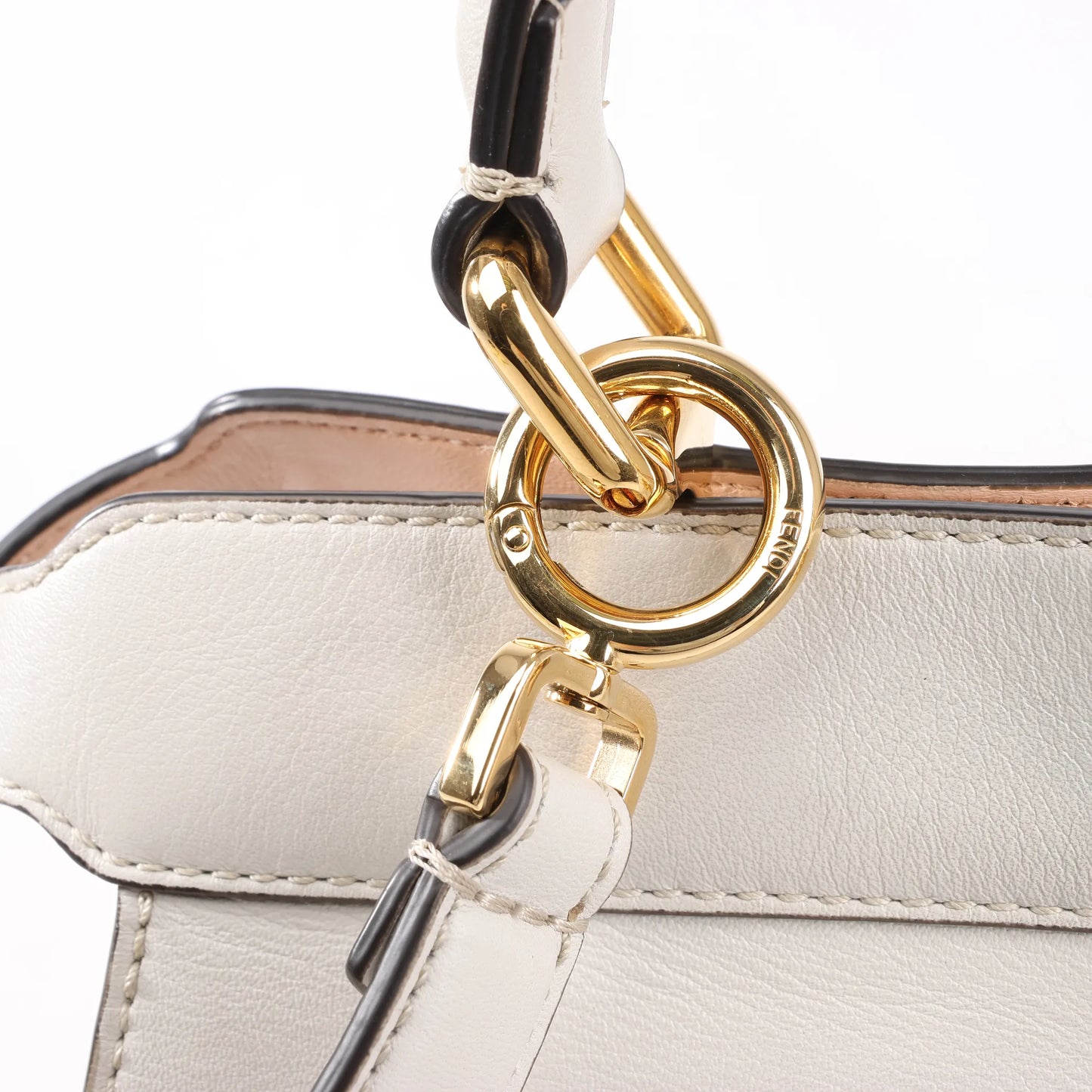 Fendi Peekaboo Medium Leather 2Way Handbag in Gray 8BN321