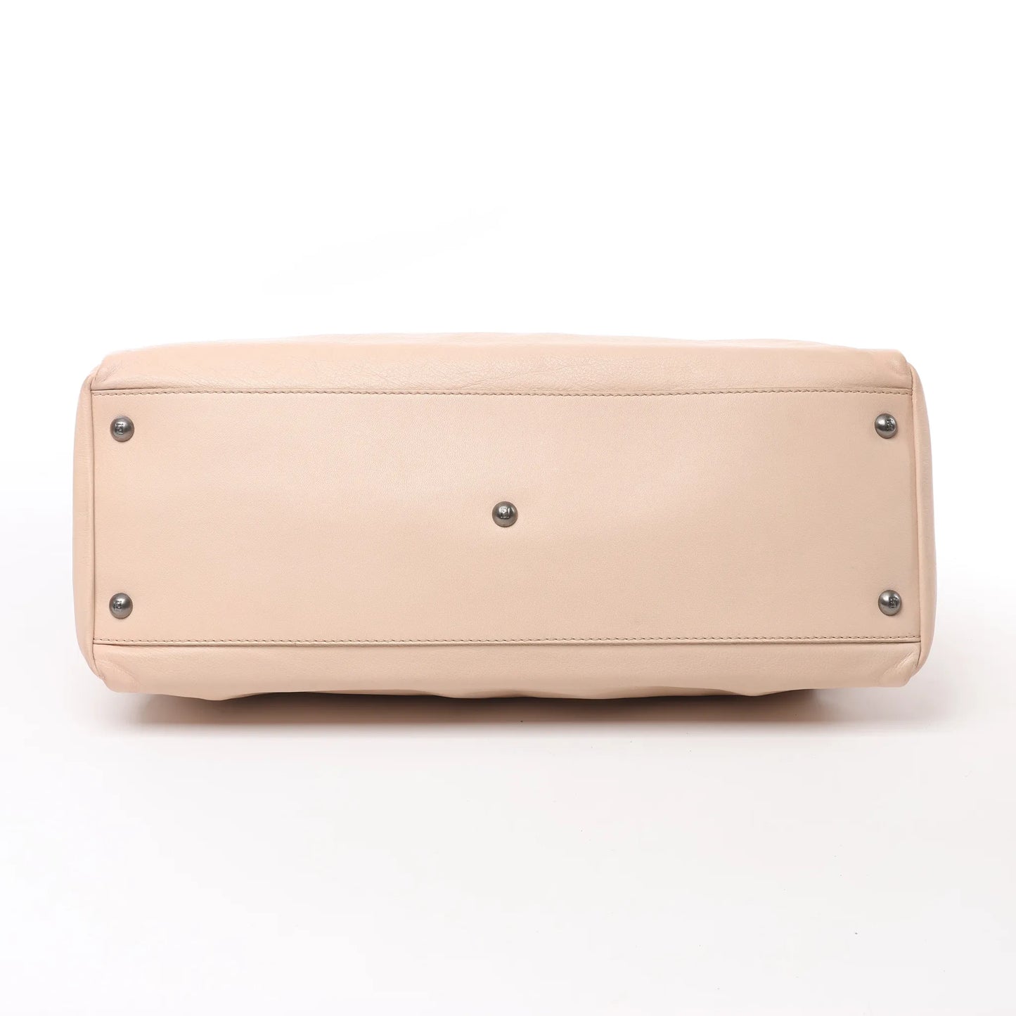 Grand sac à main Fendi Peekaboo en cuir beige poudré 8BN210