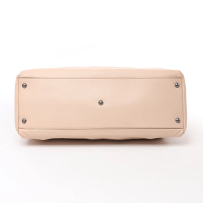 Grand sac à main Fendi Peekaboo en cuir beige poudré 8BN210