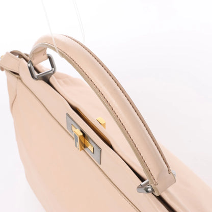 Grand sac à main Fendi Peekaboo en cuir beige poudré 8BN210