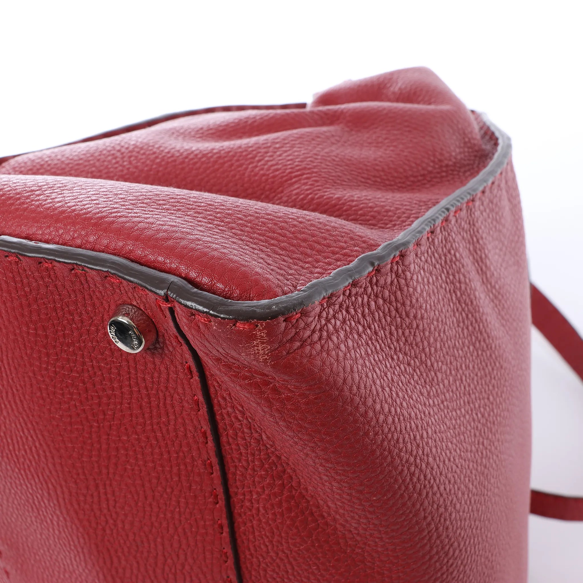 Fendi Peekaboo Large Selleria Leather 2Way Handbag in Red 8BN210