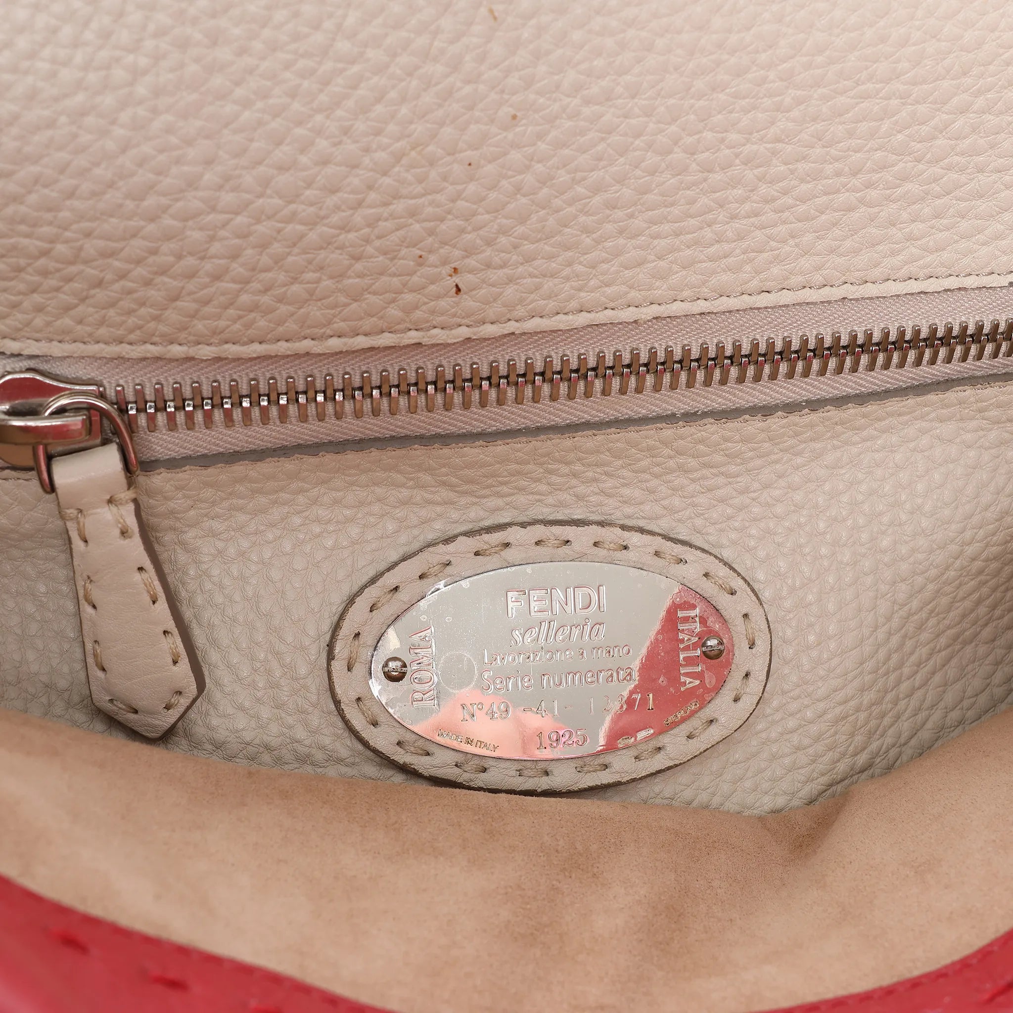 Fendi Peekaboo Large Selleria Leather 2Way Handbag in Red 8BN210