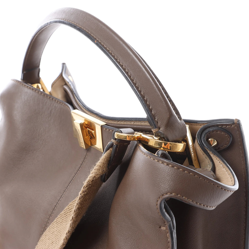Fendi Peekaboo X-light Leather 2Way Handbag in Brown 8BN310
