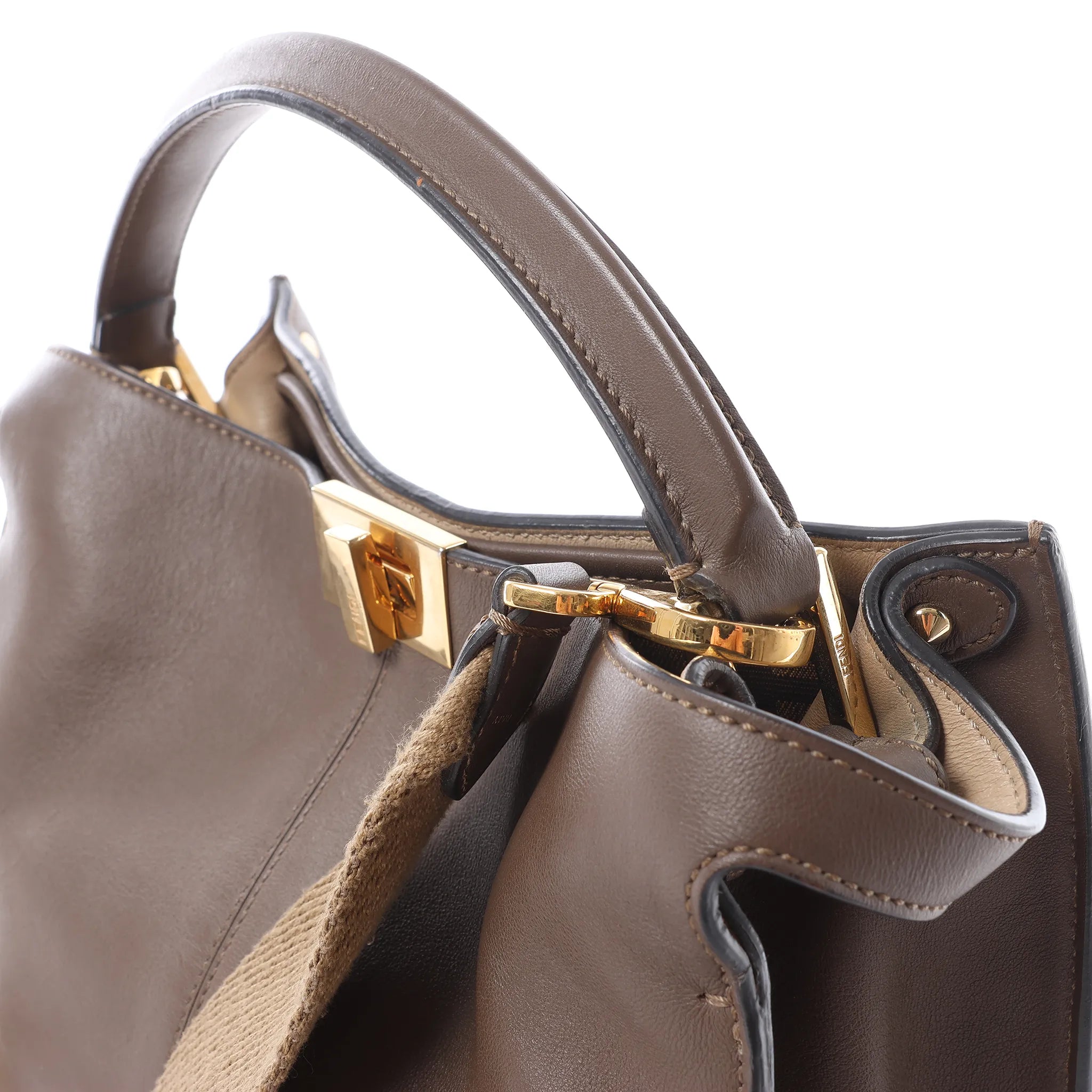 Fendi Peekaboo X-light Leather 2Way Handbag in Brown 8BN310