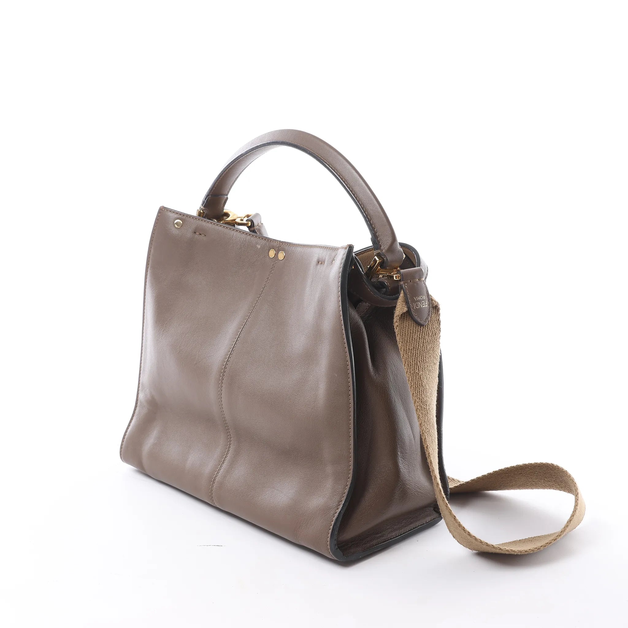 Fendi Peekaboo X-light Leather 2Way Handbag in Brown 8BN310