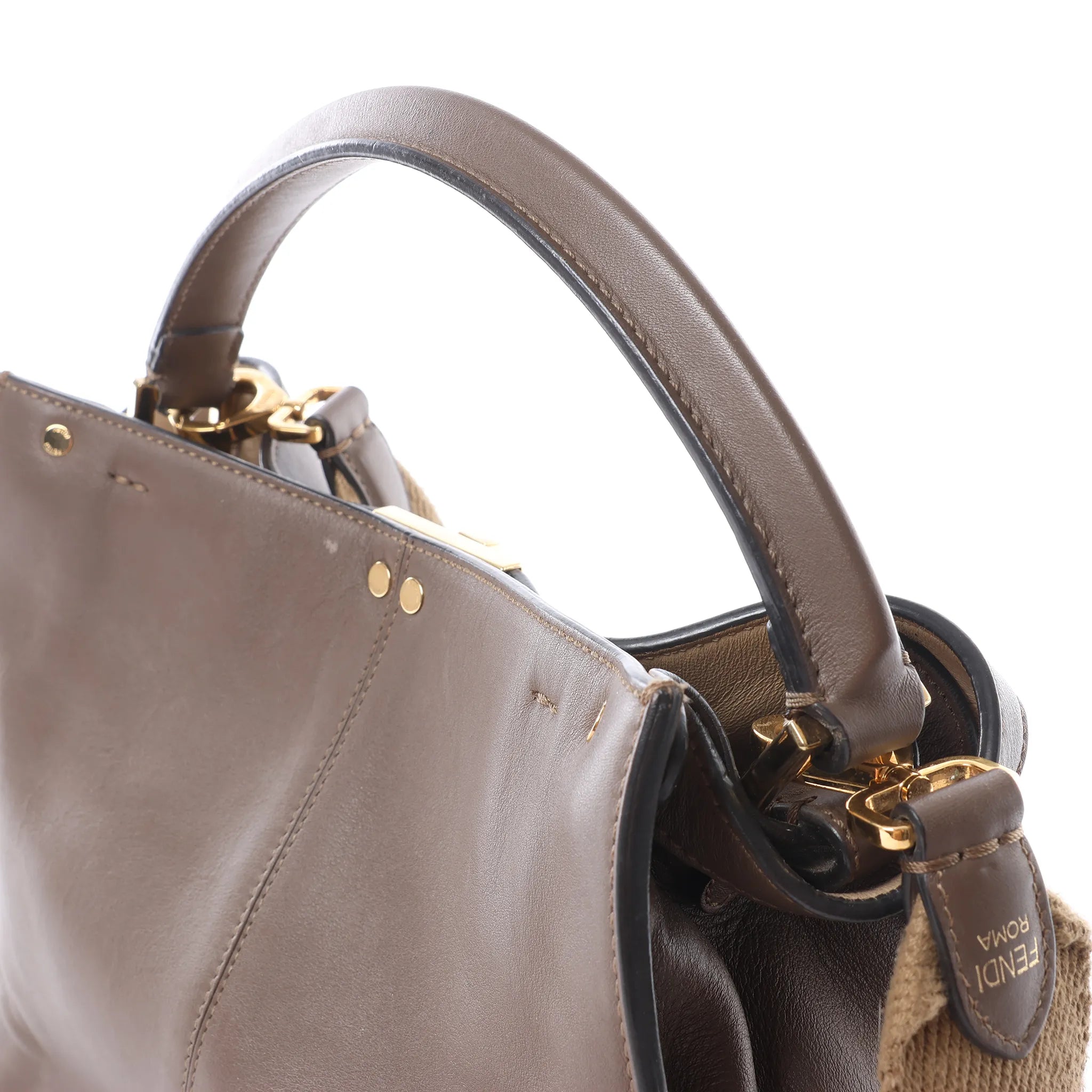 Fendi Peekaboo X-light Leather 2Way Handbag in Brown 8BN310