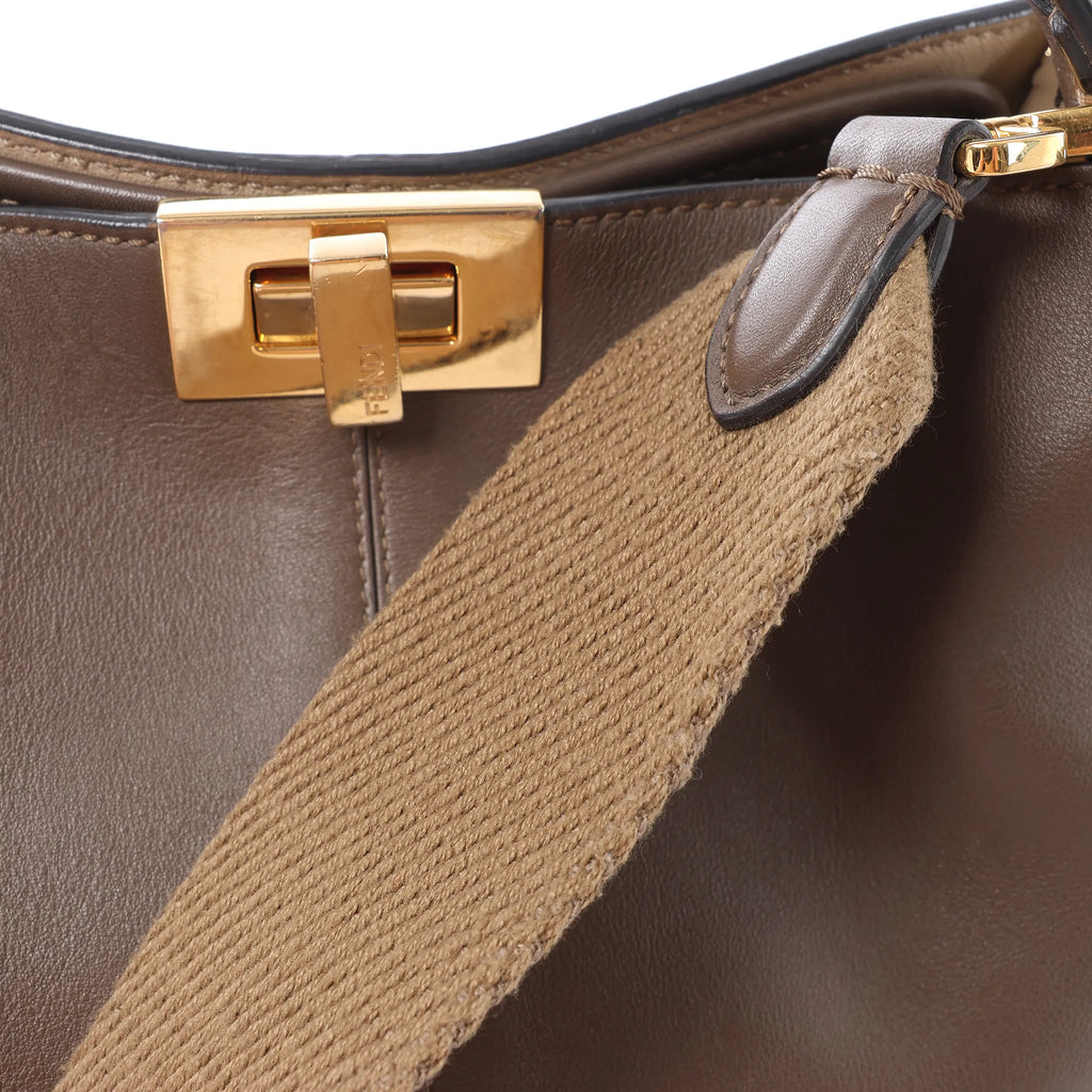 Fendi Peekaboo X-light Leather 2Way Handbag in Brown 8BN310