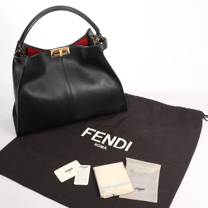 Fendi Peekaboo X-light Large Leather Handbag in Black 8BN304