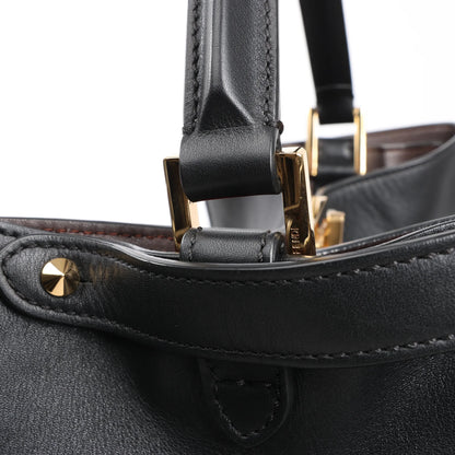 Fendi Peekaboo X-light Large Leather Handbag in Black 8BN304