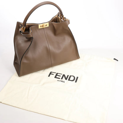 Fendi Peekaboo X-light Large Leather Handbag in Brown 8BN304