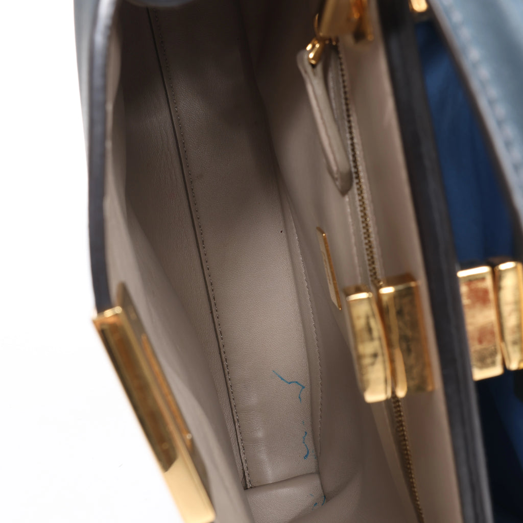 Fendi Peekaboo Essentially Leather 2Way Handbag in Blue 8BN302