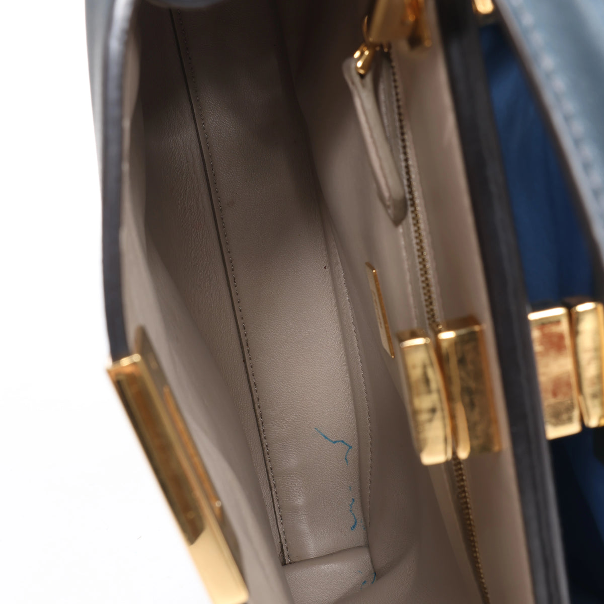 Fendi Peekaboo Essentially Leather 2Way Handbag in Blue 8BN302
