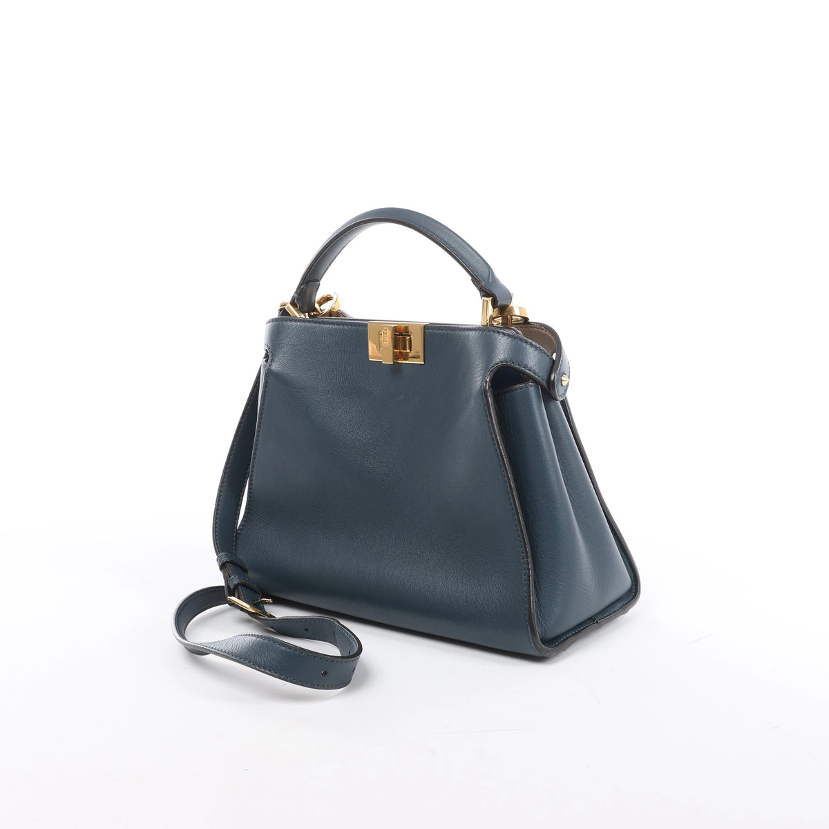 Fendi Peekaboo Essentially Leather 2Way Handbag in Blue 8BN302