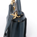 Fendi Peekaboo Essentially Leather 2Way Handbag in Blue 8BN302