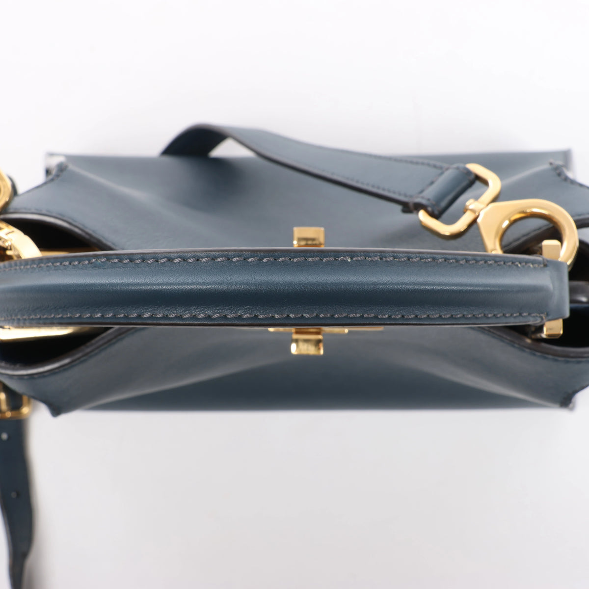 Fendi Peekaboo Essentially Leather 2Way Handbag in Blue 8BN302
