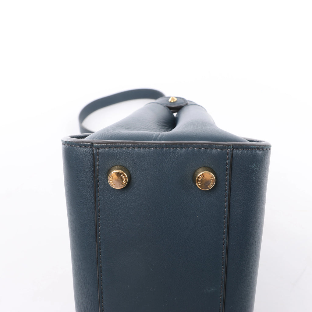 Fendi Peekaboo Essentially Leather 2Way Handbag in Blue 8BN302