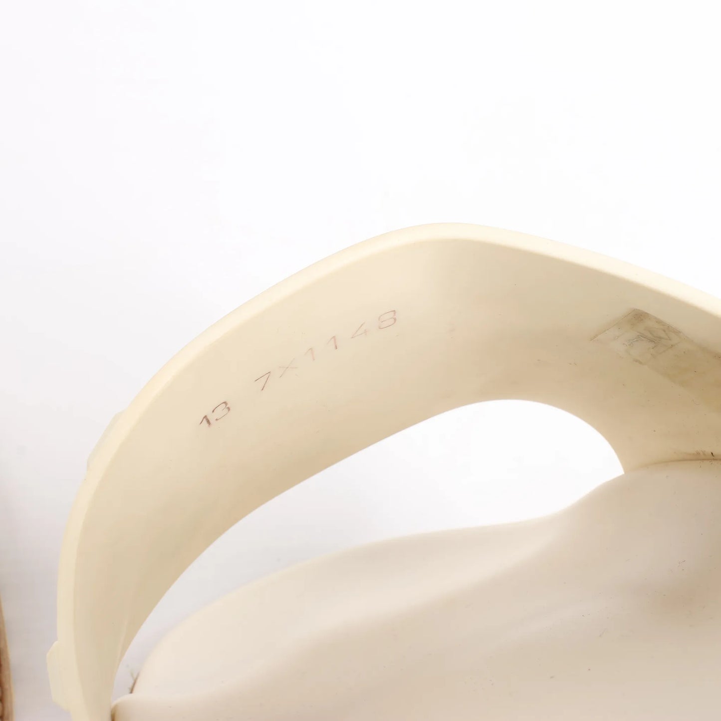 Fendi Rubber Slide Sandals in Ecru, Size 46 EU