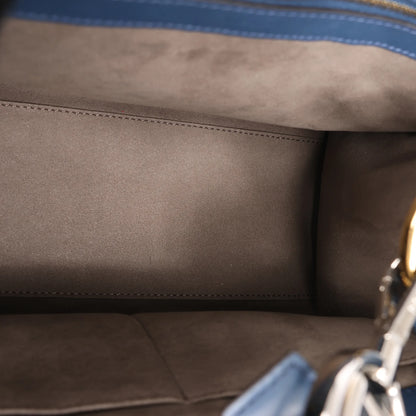 Fendi Runaway Leather 2Way Handbag in Blue 8BH344