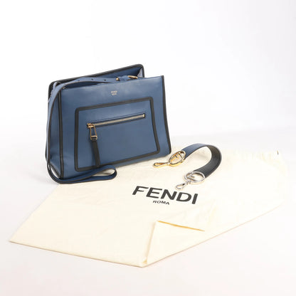 Fendi Runaway Leather 2Way Handbag in Blue 8BH344