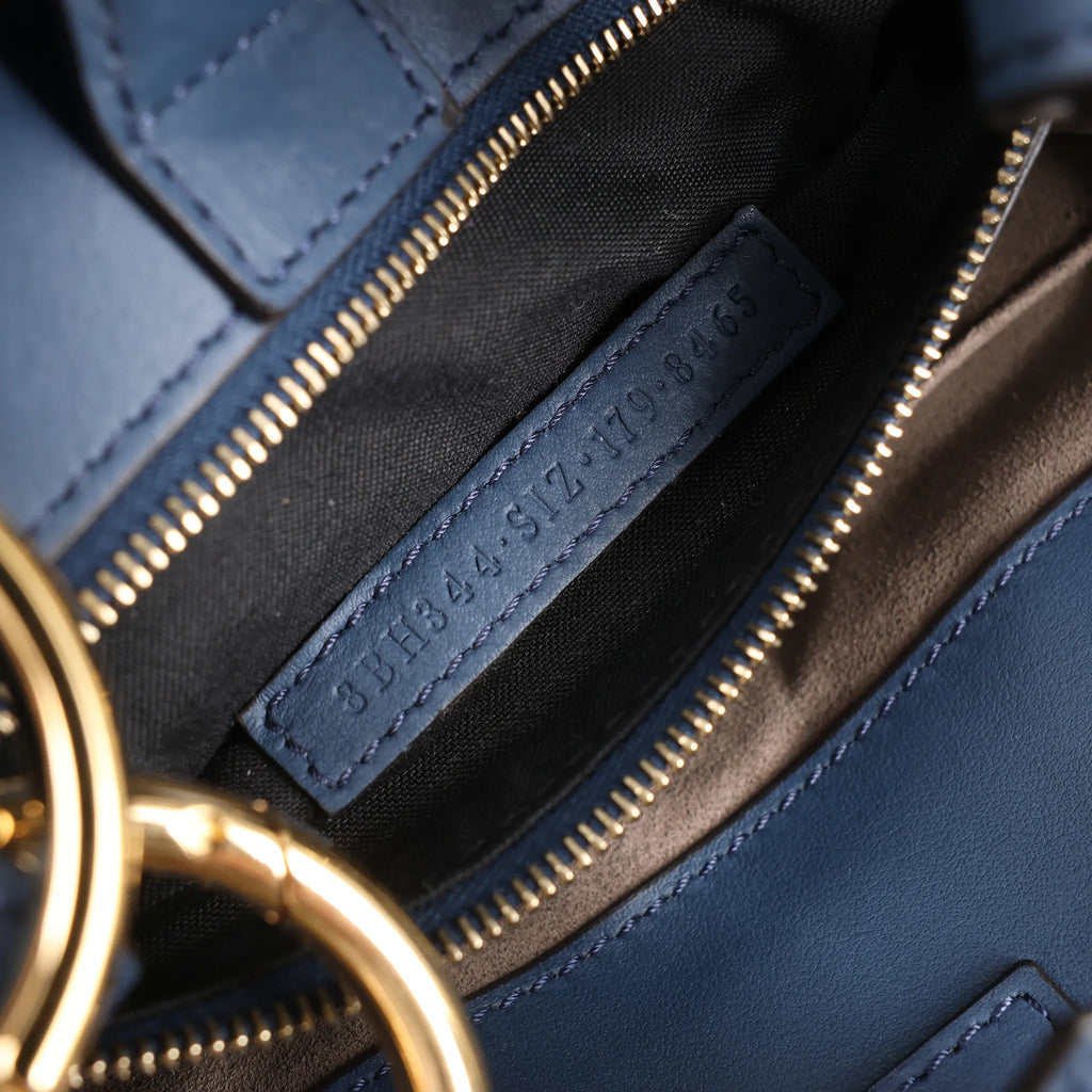 Fendi Runaway Leather 2Way Handbag in Blue 8BH344