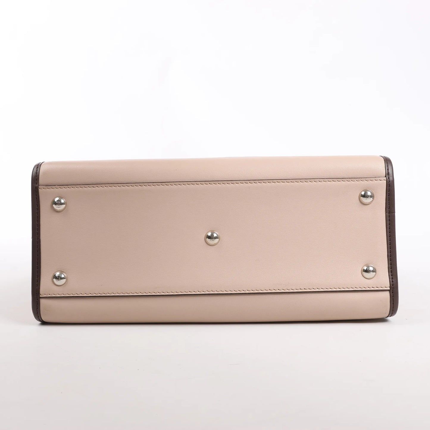 Sac à main Fendi Runaway en cuir beige poudré 8BH344