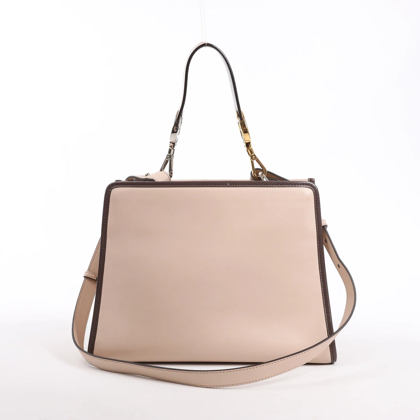 Sac à main Fendi Runaway en cuir beige poudré 8BH344