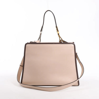 Sac à main Fendi Runaway en cuir beige poudré 8BH344