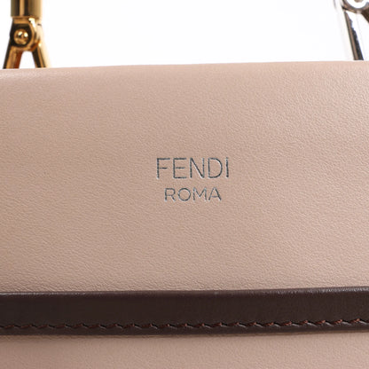 Sac à main Fendi Runaway en cuir beige poudré 8BH344