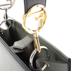Fendi Runaway Leather Handbag in Green 8BH344