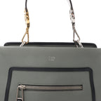 Fendi Runaway Leather Handbag in Green 8BH344