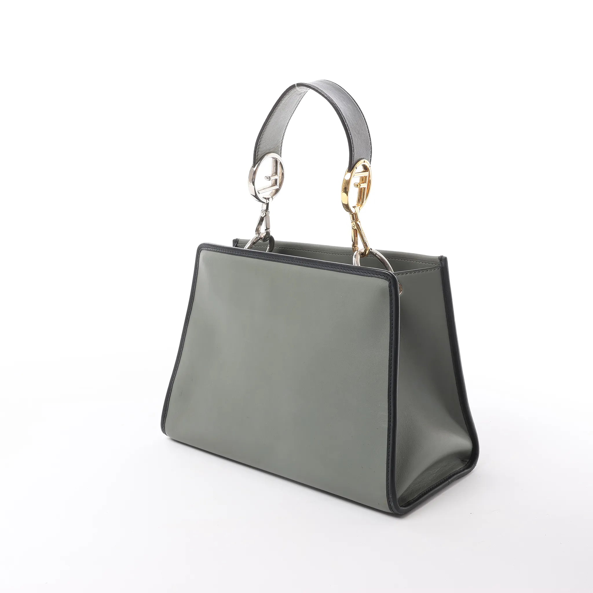 Fendi Runaway Leather Handbag in Green 8BH344