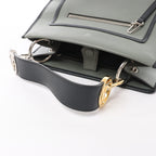 Fendi Runaway Leather Handbag in Green 8BH344