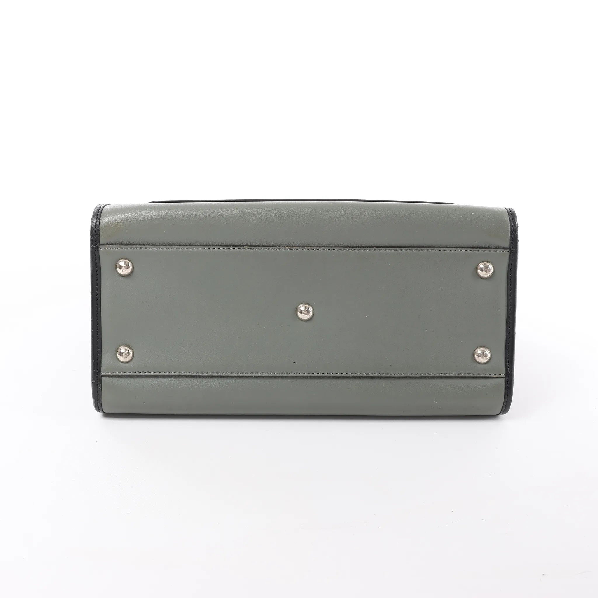 Fendi Runaway Leather Handbag in Green 8BH344