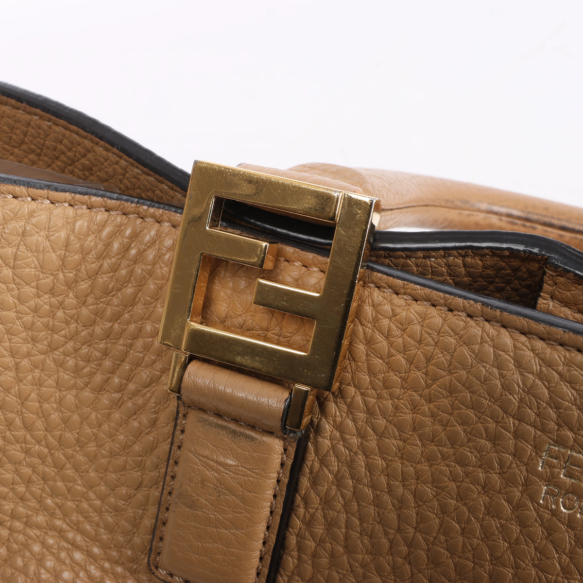Fendi Selleria FF Medium Leather 2Way 2Way Handbag in Brown 8BH368
