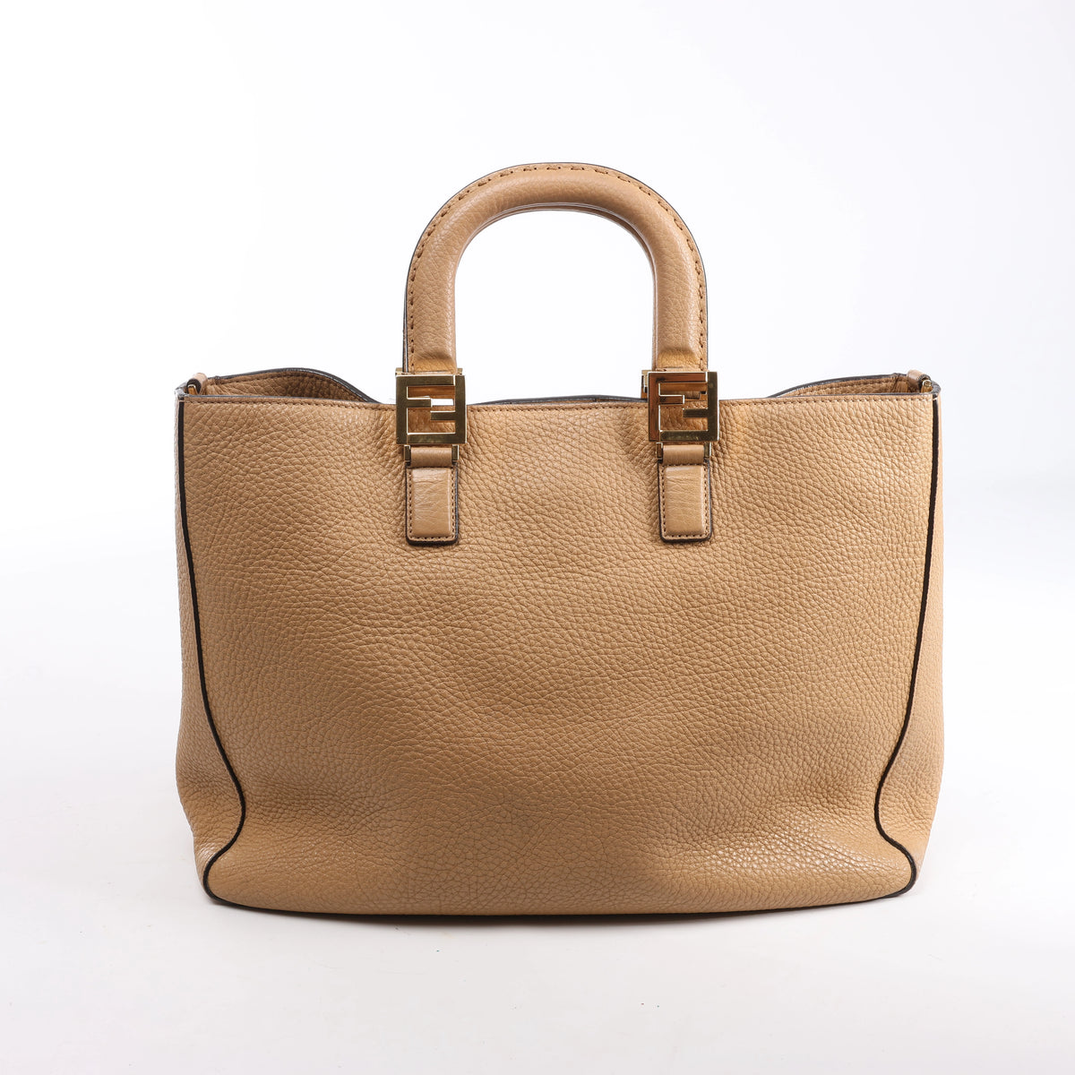 Fendi Selleria FF Medium Leather 2Way 2Way Handbag in Brown 8BH368
