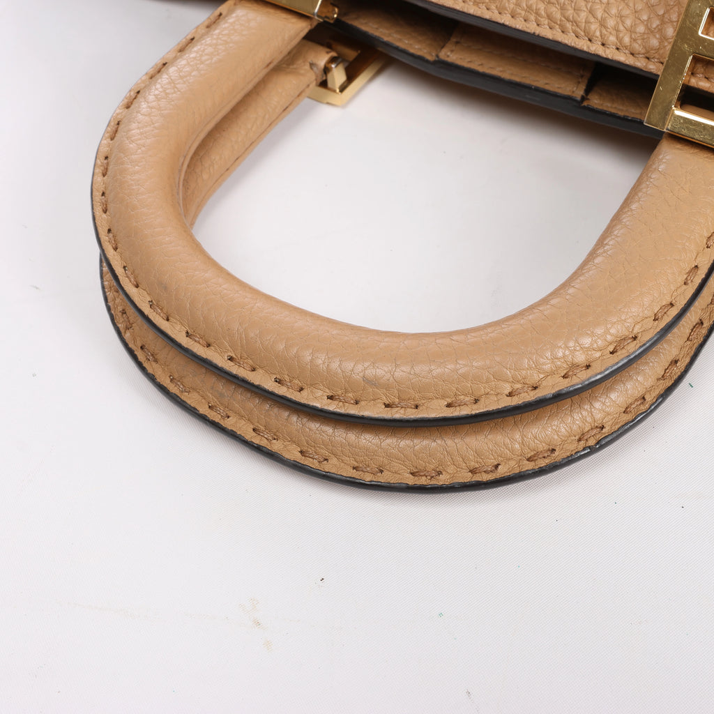 Fendi Selleria FF Medium Leather 2Way 2Way Handbag in Brown 8BH368