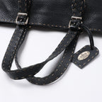 Fendi Carla Selleria Leather Handbag in Black 8BH135