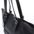 Fendi Carla Selleria Leather Handbag in Black 8BH135