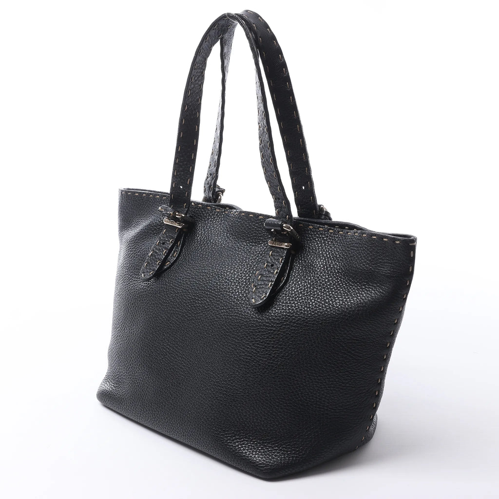 Fendi Carla Selleria Leather Handbag in Black 8BH135