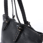 Fendi Carla Selleria Leather Handbag in Black 8BH135