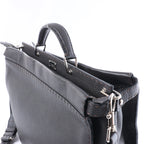 Fendi Selleria Peekaboo Leather 2Way Handbag Gray 7VA388