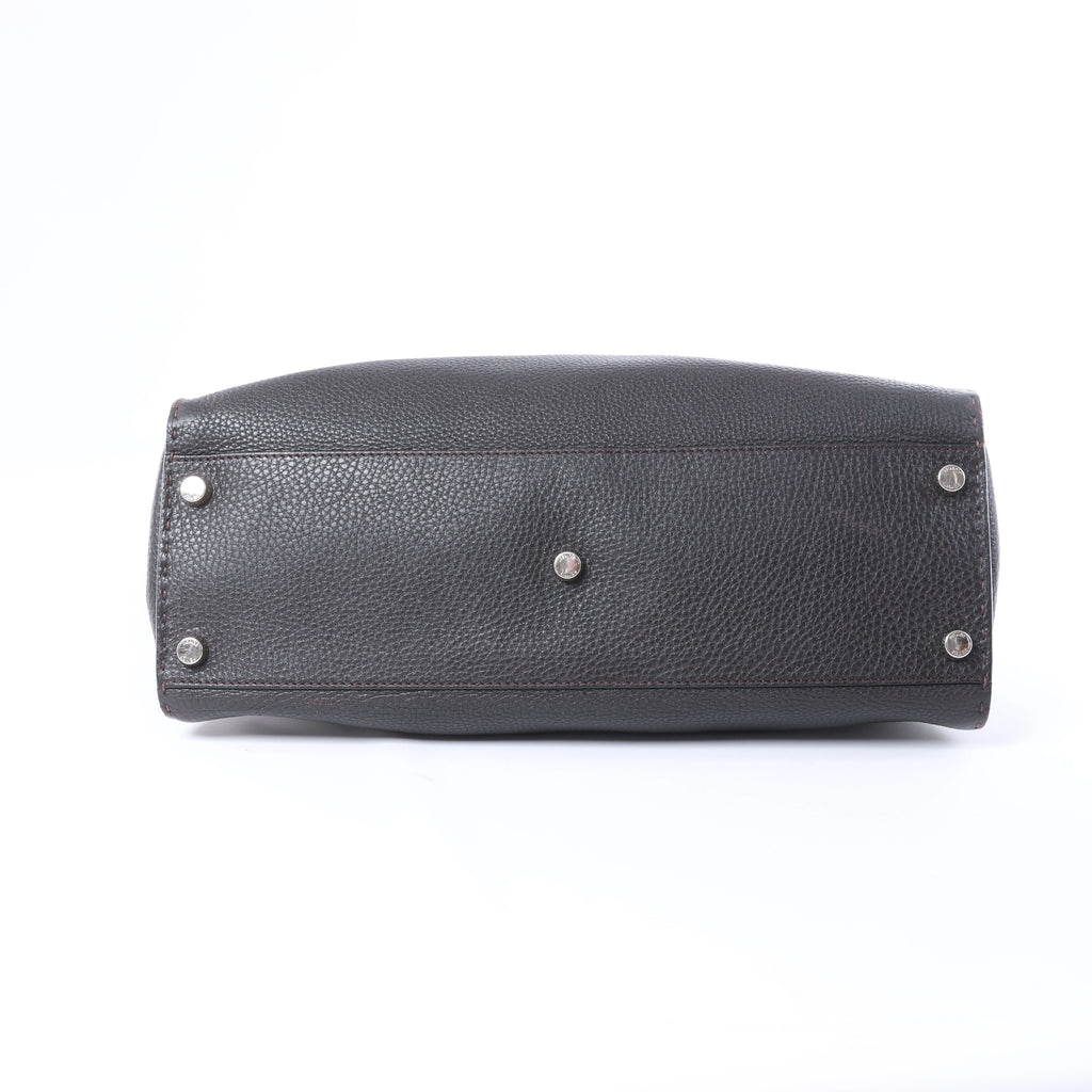 Fendi Selleria Peekaboo Leather 2Way Handbag Gray 7VA388
