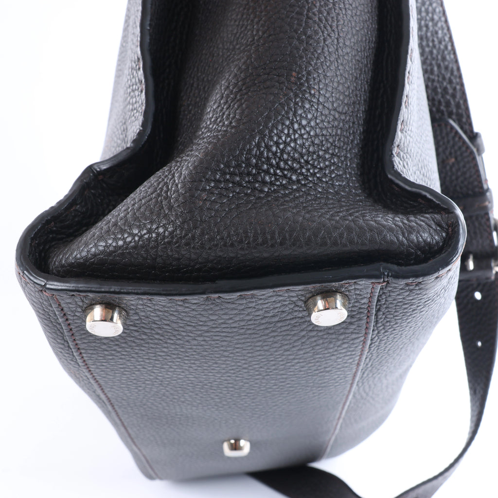 Fendi Selleria Peekaboo Leather 2Way Handbag Gray 7VA388