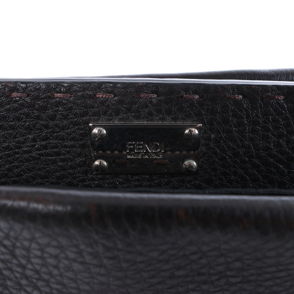Fendi Selleria Peekaboo Leather 2Way Handbag Gray 7VA388